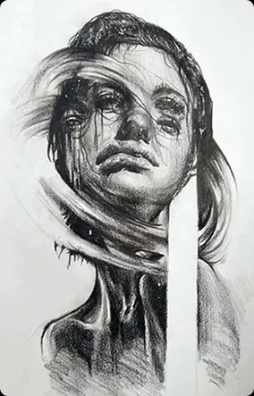 João Pedro aluno do curso  desenho artístico da ABRA